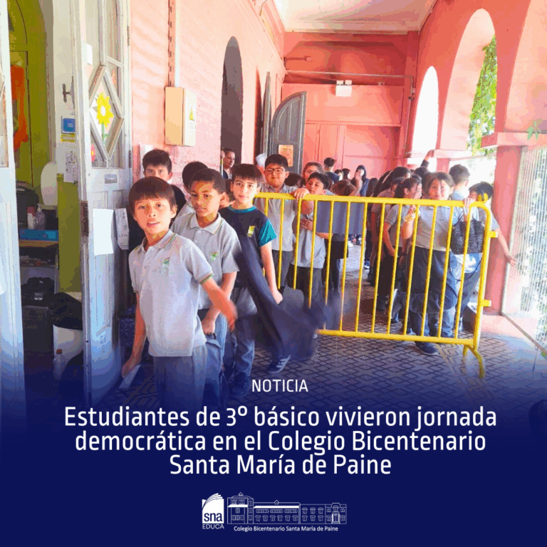 Estudiantes de 3° básico vivieron jornada democrática en el Colegio Bicentenario Santa María de Paine